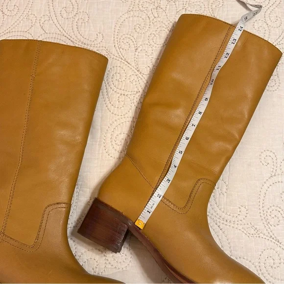 Frye leather banana yellow 14L tall boots - Picture 2 of 6